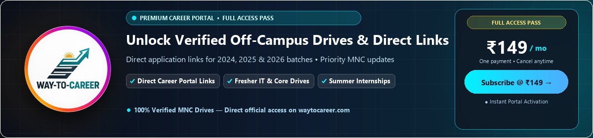 Official WAY-TO-CAREER VIP Pass - ₹149/mo